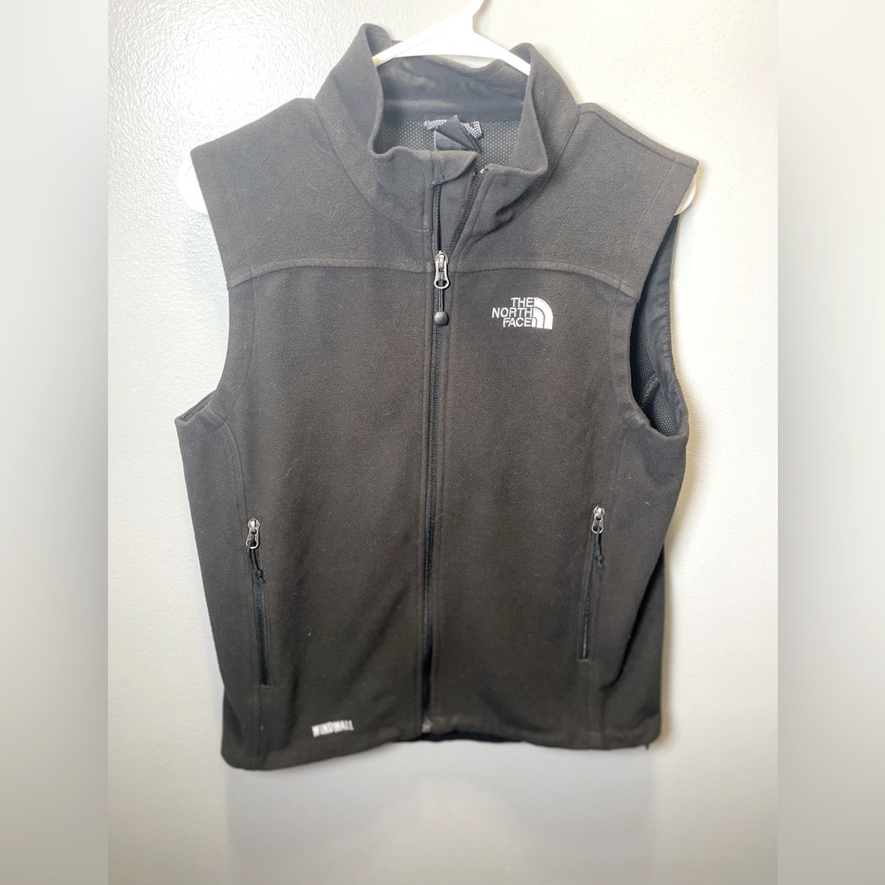 The North Face Men's The Windwall Black Vest Zip Pockets Size Small